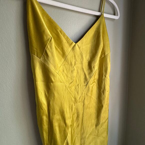 Shona Joy Sofia Spliced Maxi Dress Yellow Charmeuse Formal Slip Revolve Sz 6 - Picture 3 of 9